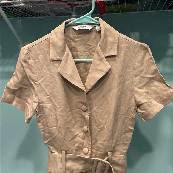 & Other Stories Beige Button-Up romper - Picture 4 of 6